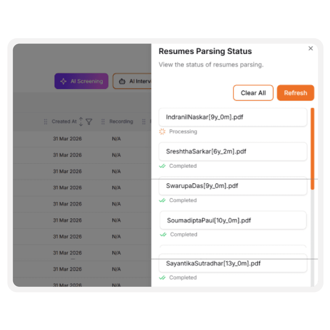 Bulk Resume Upload & Processing